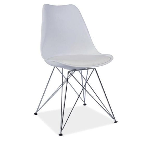 KONDELA Jedálenská stolička Metal 2 New - biela / chróm