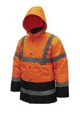 Dedra Zateplená reflexná bunda „parka“ veľkosť S,oranžová - BH80K4-S