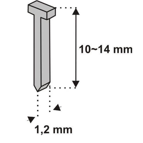 Dedra Klince do zošívačky, tvar T, 10x1,2mm, 1000ks | 11Z310