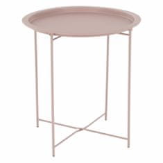 KONDELA Príručný stolík s odnímateľnou táckou Render - nude ružová