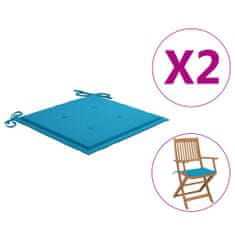 Vidaxl Podložky na záhradné stoličky 2 ks modré 40x40x4cm látka