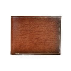 VegaLM Elegantná kožená peňaženka z pravej kože v Cigaro farbe, ručne tamponovaná
