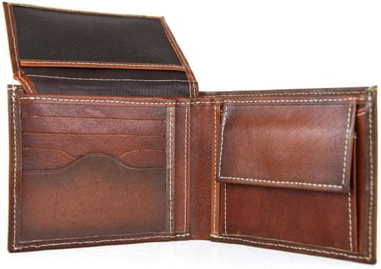 VegaLM Peňaženka z pravej prírodnej kože v Cigaro farbe, ručne tieňovaná