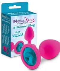 Realistixxx RelaXxxx Silicone Plug M ružová/modrá silikónový análny šperk