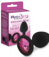 Realistixxx RelaXxxx Silicone Plug M čierna/ružová silikónový análny šperk
