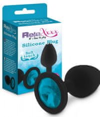 Realistixxx RelaXxxx Silicone Plug S čierna/modrá silikónový análny šperk