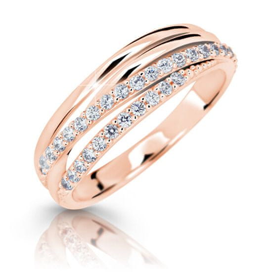 Cutie Jewellery Trblietavý prsteň z ružového zlata Z6716-3352-10-X-4