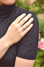 Brilio Trblietavý prsteň z bieleho zlata s kryštálmi 229 001 00830 07 (Obvod 53 mm)