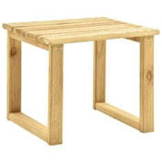 Vidaxl Záhradné ležadlo so stolom a vankúšom impregnované borovicové drevo
