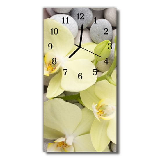 tulup.sk Nástenné hodiny vertikálne Kvety stones farebné orchidey 30x60 cm