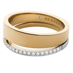 Skagen Nadčasový bicolor prsteň z ocele Elin SKJ1451998 (Obvod 59 mm)