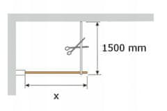 Mexen Walk-In, stabilizačná rozpera do sprchovej zásteny pre sklo 6(8) mm, dĺžka max.150cm, čierna, 800-01-70
