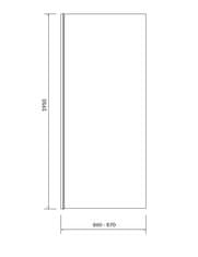 CERSANIT Moduo - bočná stena 90x195cm, chrómový profil-číre sklo, S162-008