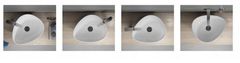 CERSANIT Moduo, asymetrické umývadlo na dosku 56,5x36,5x15 cm, biela lesklá, K116-052