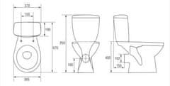 CERSANIT MITO WC KOMBI 3/6 lit.- zadný rovný odpad + WC sedátko PP, TK001-009