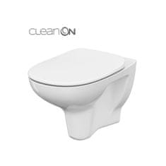 CERSANIT Arteco, závesná WC misa CleanOn 53x36x37 cm vrátane sedátka s pomalým dopadom, biela, S701-180