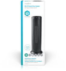 Nedis Chytrý Wi-Fi sloupový ventilátor s topným tělesam, termostat, 1 200 a 2 000 W, čierny (WIFIFNH10CBK)