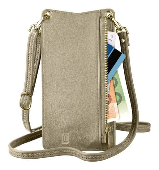 CellularLine Puzdro na krk Mini Bag pre mobilné telefóny MINIBAGZ, bronzový