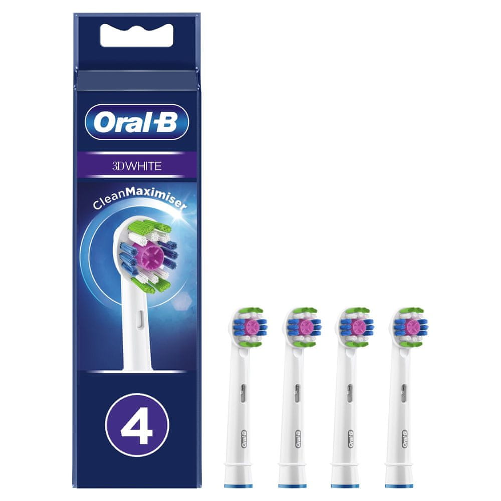 Oral-B 3D White kefková hlavica s technológiou CleanMaximiser, balenie 4 ks 