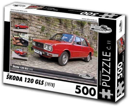 RETRO-AUTA© Puzzle č. 11 Škoda 120 GLS (1978) 500 dielikov