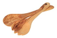 Čisté dřevo Šalátový príbor z olivového dreva