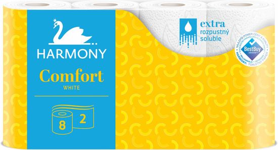 Harmony Toaletný papier Comfort 2-vrstvový 8 x 8 kotúčov