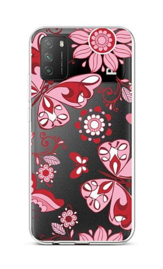 TopQ Kryt Xiaomi Poco M3 silikón Pink Butterfly 60637
