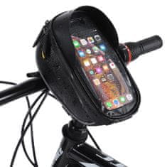 MG Bicycle Front cyklistická taška s puzdrom na mobil 1L, čierna