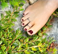 Beneto Strieborný prsteň na nohu s kvetinami AGGF483
