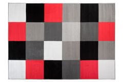 Chemex Koberec Firet Moderní Turecké Vzory Q038A T Biela Sivá Červená Čierna 80x150 cm