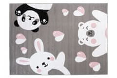 Chemex Koberec Pinky Dětské Módní De78A Y Ewl Biela Ružová Sivá Čierna 80x150 cm