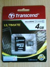 Transcend Micro SDHC 4GB Class 10 + adaptér (TS4GUSDHC10)