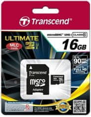 Transcend Micro SDHC 16GB Class 10 UHS-I + adaptér (TS16GUSDHC10U1)