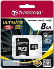 Transcend Micro SDHC 8GB Class 10 UHS-I + adaptér (TS8GUSDHC10U1)