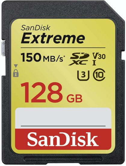 SanDisk SDXC Extreme 128GB 150MB/s UHS-I U3 (SDSDXV5-128G-GNCIN)