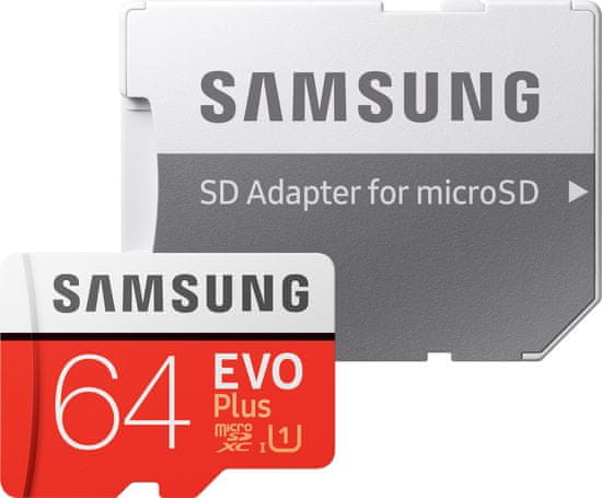 SAMSUNG EVO Plus Micro SDXC 64 GB UHS-I U1 + adaptér (MB-MC64HA/EU)