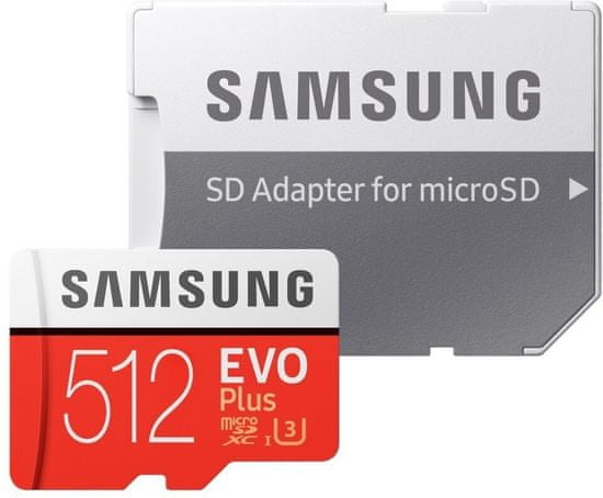 SAMSUNG EVO Plus Micro SDXC 512 GB UHS-I U3 + adaptér (MB-MC512HA/EU)