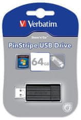 VERBATIM Store 'n' Go PinStripe, 64GB čierna (49065)