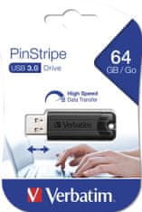 VERBATIM PinStripe 64GB čierna (49318)