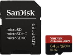 SanDisk Micro SDXC Extreme PRO 64GB 170 MB/s A2 UHS-I U3 V30 + SD adaptér (SDSQXCY-064G-GN6MA)