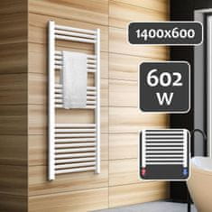 shumee AQUAMARIN Vertikálny kúpeľňový radiátor, 1400 x 600 mm