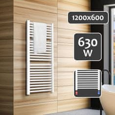 shumee AQUAMARIN Vertikálny kúpeľňový radiátor, 1200 x 600 mm