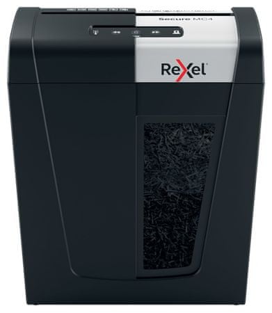 Rexel Secure MC4 papier A4 citlivé osobné pracovné kancelárske potreby dokumenty objem 10 litrov nízka hlučnosť Whisper-Shred 