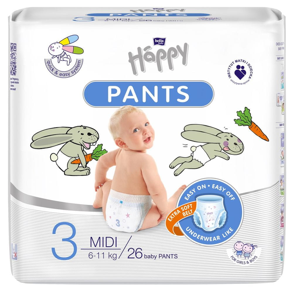 Bella Happy Pants Midi, 6-11 kg, 26 ks