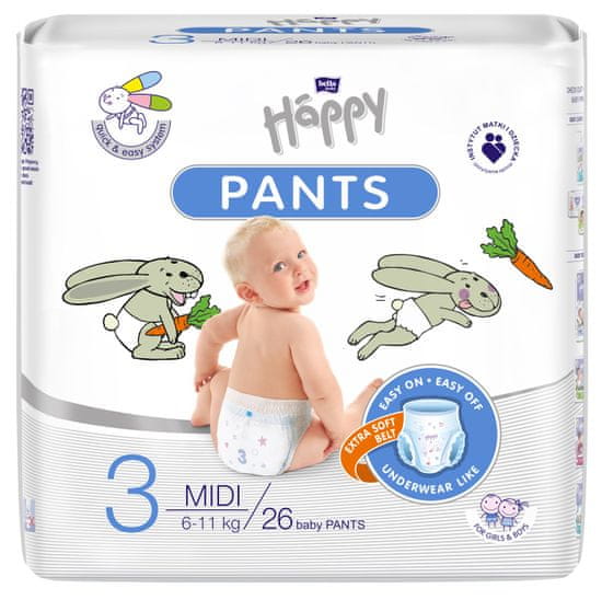 Bella Happy Pants Midi, 6-11 kg, 26 ks