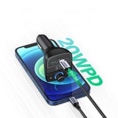 Ugreen CD229 Bluetooth FM Transmitter autonabíjačka 3x USB 4.8A, čierna