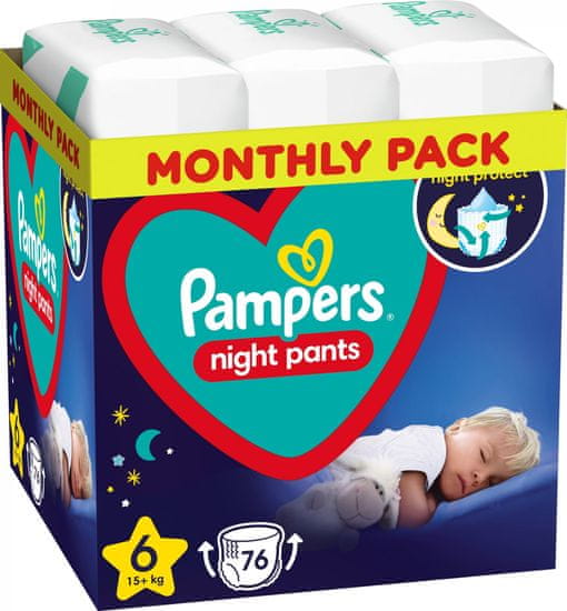 Pampers Night Pants nohavičky plienkové jednorazové 6 (15 kg+) 76 ks