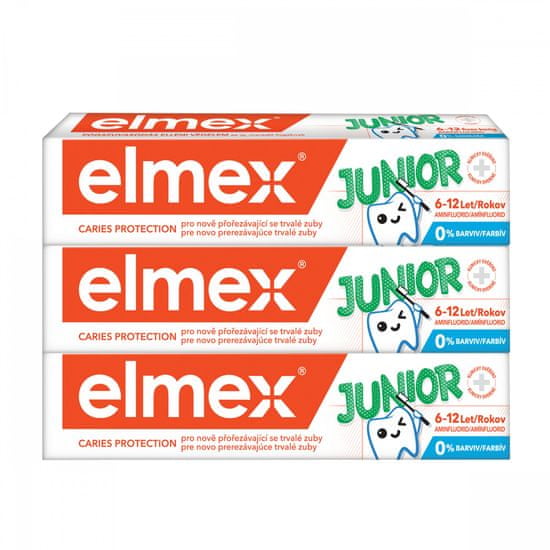 Elmex Zubná pasta Junior 75 ml tripack
