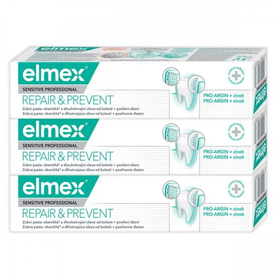 Elmex Zubná pasta Sensitive Professional Repair & Prevent 75 ml tripack