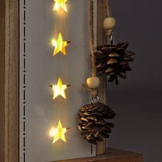 Solight vianočná LED drevená dekorácia, hviezda, 2x AA
